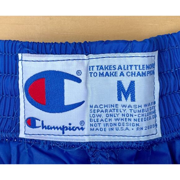 CHAMPION Pants Ankle Zip Windbreaker Track Joggers Sweatpants Men Blue SIZE M - Picture 3 of 6